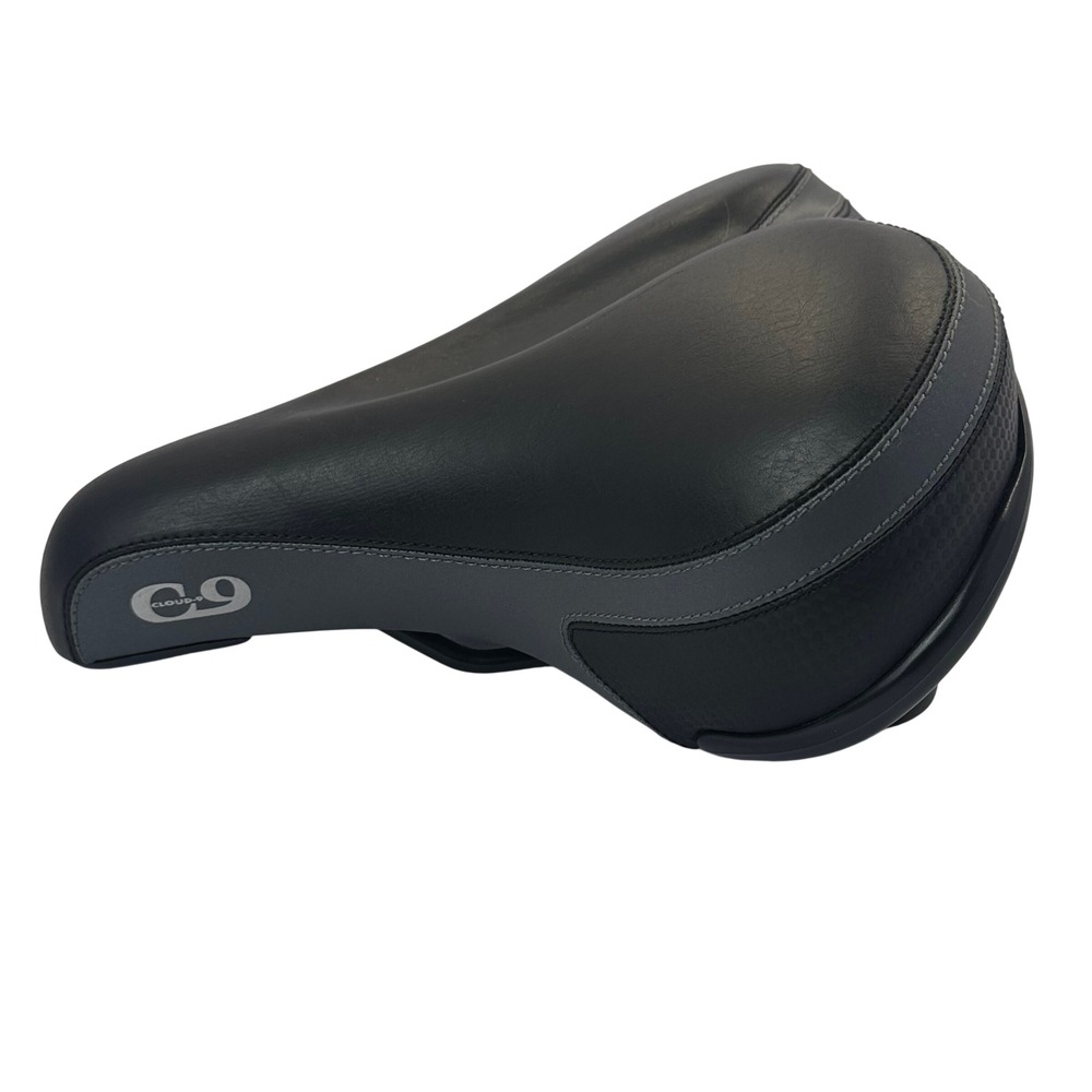 Cloud-9 Cruiser Select Airflow Soft Bike Saddle Black Grey Wide Comfort Seat